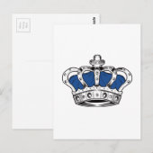 Carte Postale Couronne - Bleu (Devant / Derrière)