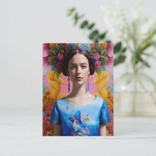 Carte Postale Couronne bleue princesse décontractée (Debout devant)