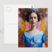 Carte Postale Couronne bleue princesse décontractée (Devant / Derrière)