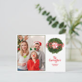 Carte Postale Couronne de buis pour photo de vacances de Noël jo (Debout devant)
