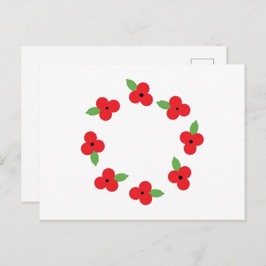 Carte Postale Couronne de coquelicots (Devant / Derrière)