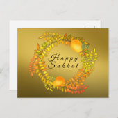 Carte Postale Couronne de faux citrons et feuilles dorés pour Su (Devant / Derrière)