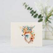Carte Postale Couronne de fleurs de renard aquarelle         (Debout devant)