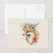 Carte Postale Couronne de fleurs de renard aquarelle         (Devant / Derrière)