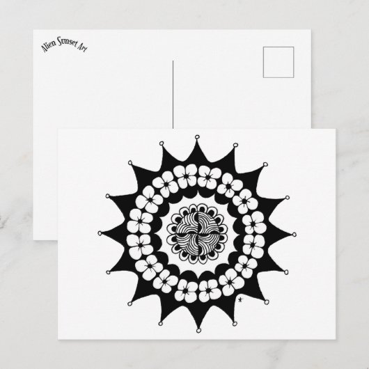 Carte Postale Couronne de fleurs Zen Mandala (Devant / Derrière)
