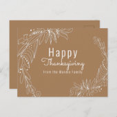 Carte Postale Couronne de glands de Thanksgiving Illustration de (Devant / Derrière)