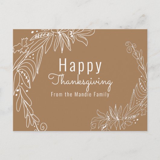 Carte Postale Couronne de glands de Thanksgiving Illustration de (Devant)
