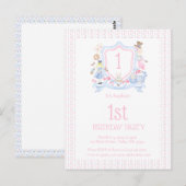 Carte Postale Couronne de monogramme pour fête d'Alice au pays d (Devant / Derrière)