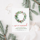 Carte Postale couronne de Noël annonce de nouveau domicile