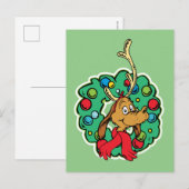 Carte Postale Couronne de Noël de Grinch | Max (Devant / Derrière)