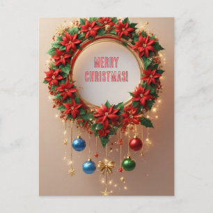 Carte Postale Couronne de Noël festive