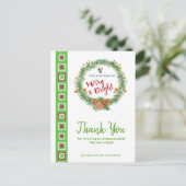 Carte Postale Couronne de Noël Merry & Bright Merci (Debout devant)