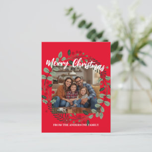 Carte Postale Couronne de Noël Photo personnalisée Famille N