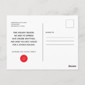 Carte Postale Couronne de Noël | Salutations de vacances (Dos)