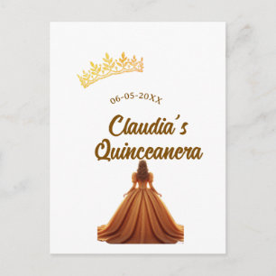 Carte Postale Couronne de princesse orange pour quinceanera anni
