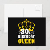 Carte Postale Couronne de Reine d'anniversaire 30 ans Anniversai (Devant / Derrière)