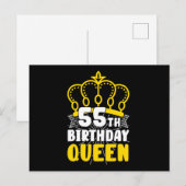 Carte Postale Couronne de Reine d'anniversaire 55 ans Anniversai (Devant / Derrière)