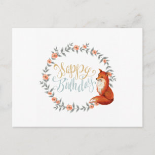 Carte Postale Couronne de renard d'anniversaire