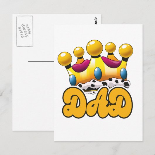 Carte Postale Couronne de rois papa (Devant / Derrière)