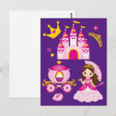 Carte Postale Couronne de Tiara Château de Princesse Fillettes V (Devant / Derrière)