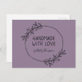 Carte Postale Couronne de verdure artisanale violet terreux (Devant / Derrière)