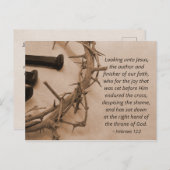 Carte Postale Couronne d'épines Bible Verse Pâques (Devant / Derrière)