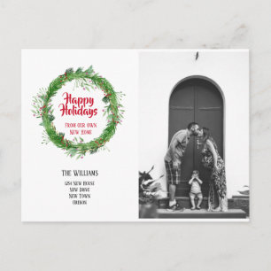 Carte Postale Couronne d'hiver Nouvelle maison pour les vacances