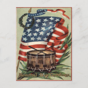 Carte Postale Couronne du drapeau américain du Memorial Day