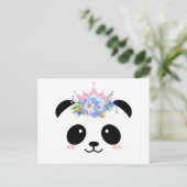 Carte Postale Couronne fleurie de princesse panda (Debout devant)