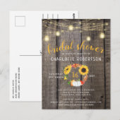 Carte Postale Couronne florale automnale rustique pour une fête  (Devant / Derrière)