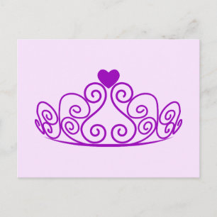 CARTE POSTALE COURONNE GRAPHIQUE TIARA PRINCESSE VIOLETTE PERSON