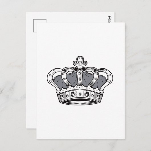 Carte Postale Couronne - Gris (Devant / Derrière)