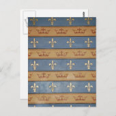 Carte Postale couronne paris & fleur de lis (Devant / Derrière)