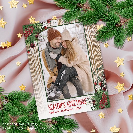 Carte Postale Couronne personnalisée et planches de bois de ferm