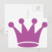 Carte Postale couronne princesse rose (Devant / Derrière)
