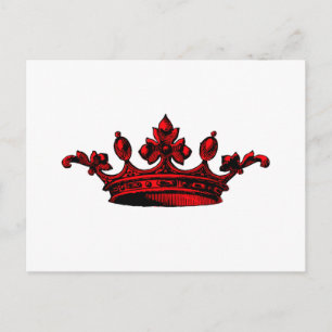 Carte Postale Couronne royale en rouge prince, princesse, roi, r