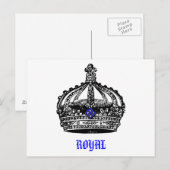 Carte Postale Couronne royale vintage (Devant / Derrière)