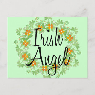 Carte Postale Couronne Shamrock irlandaise Angel