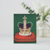 Carte Postale Couronne utilisée à la couronne de la reine Elizab (Debout devant)