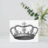 Carte Postale Couronne vintage noir et blanc (Debout devant)