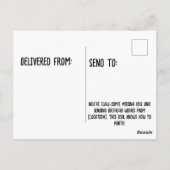 Carte Postale Courrier de phoque drôle - "Vous êtes Griffe-ux" (Dos)