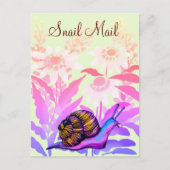 Carte Postale courrier d'escargot coloré (Devant)