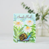 Carte Postale courrier d'escargot coloré (Debout devant)