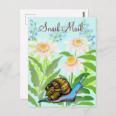 Carte Postale courrier d'escargot coloré (Devant / Derrière)