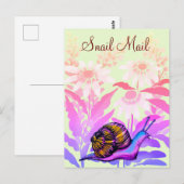 Carte Postale courrier escargot coloré (Devant / Derrière)