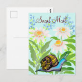 Carte Postale courrier escargot coloré (Devant / Derrière)