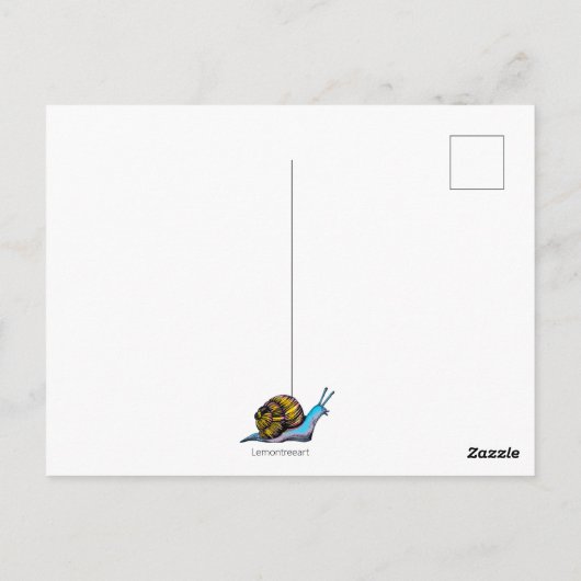 Carte Postale courrier escargot coloré (Dos)