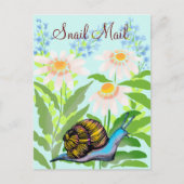 Carte Postale courrier escargot coloré (Devant)