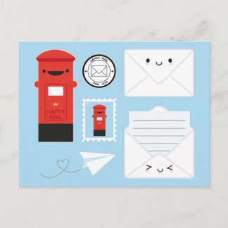 Carte Postale Courrier heureux - Kawaii Post