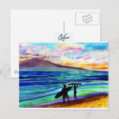 Carte Postale Cours de surf l'après-midi Lahaina (Devant / Derrière)